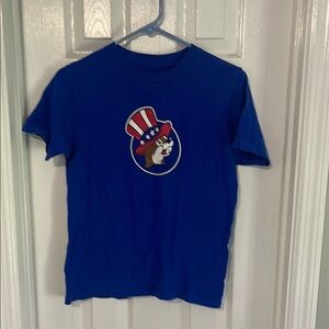 Blue Short Sleeve Tee with Patriotic Design